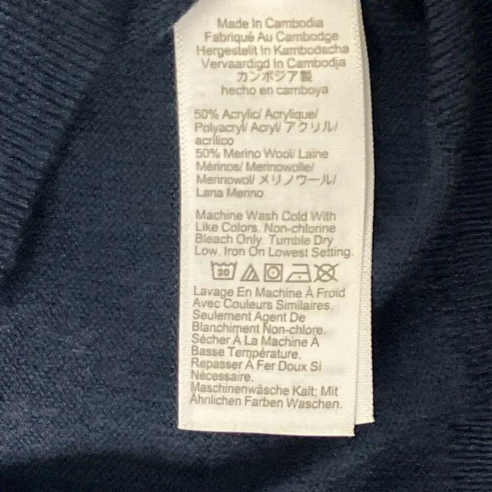 J‎ Crew Merino Blend Sweater Mens L Blue Minimal Preppy Classic Crewneck CL440